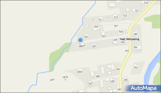 Wieprz, Beskidzka, 499, mapa Wieprz