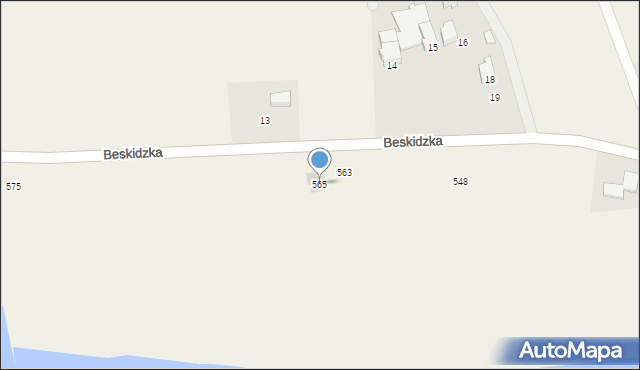 Wieprz, Beskidzka, 565, mapa Wieprz