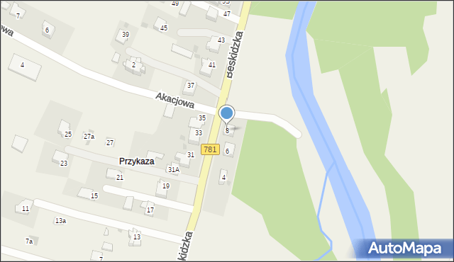 Wieprz, Beskidzka, 8, mapa Wieprz