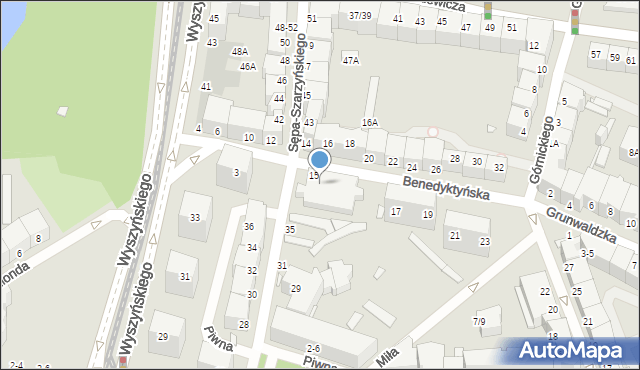 Wrocław, Benedyktyńska, 15p, mapa Wrocławia