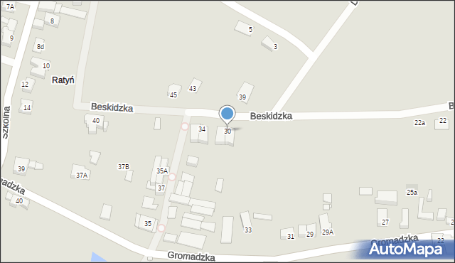 Wrocław, Beskidzka, 30, mapa Wrocławia