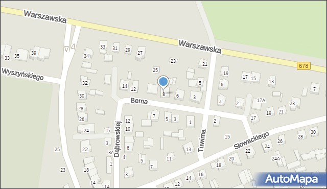 Wysokie Mazowieckie, Bema Józefa, gen., 8, mapa Wysokie Mazowieckie