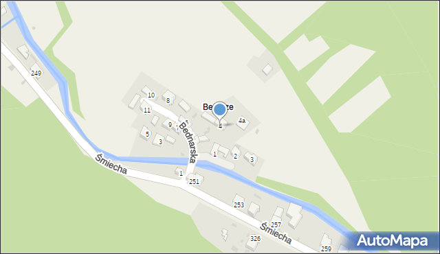 Żabnica, Bednarska, 4, mapa Żabnica