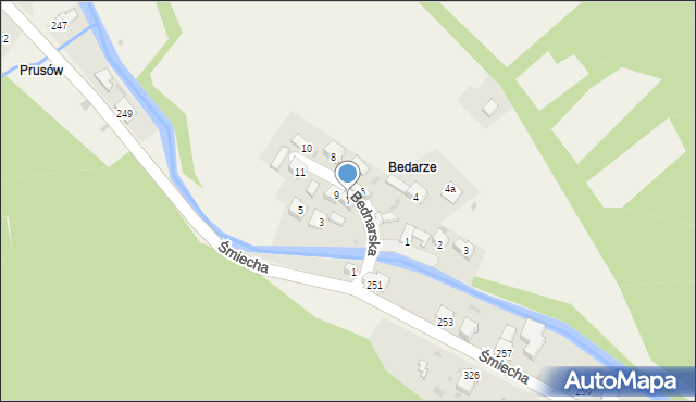 Żabnica, Bednarska, 7, mapa Żabnica