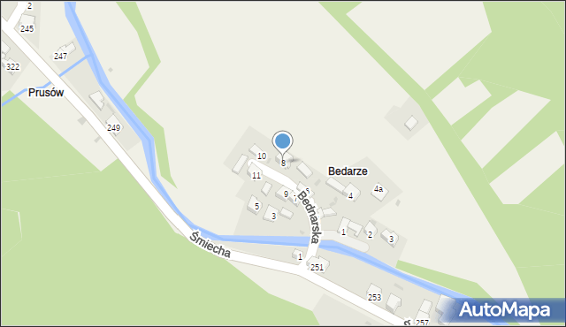 Żabnica, Bednarska, 8, mapa Żabnica