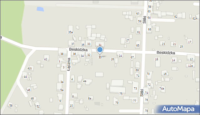 Zabrze, Beskidzka, 30, mapa Zabrza