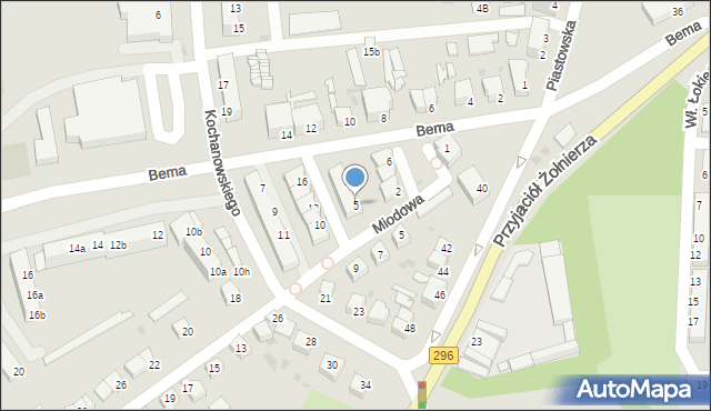 Żagań, Bema Józefa, gen., 5, mapa Żagań