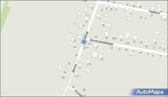 Zawiercie, Bema Józefa, gen., 9, mapa Zawiercie