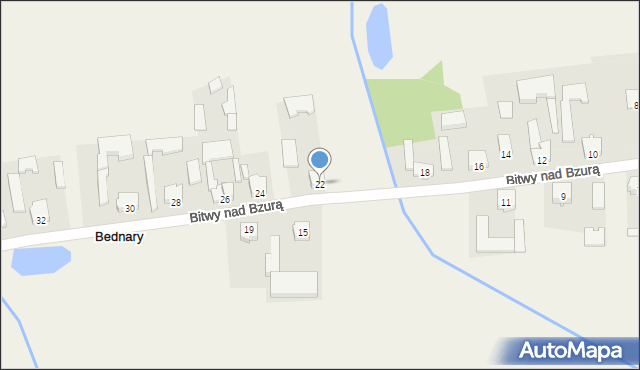 Bednary, Bitwy nad Bzurą, 22, mapa Bednary