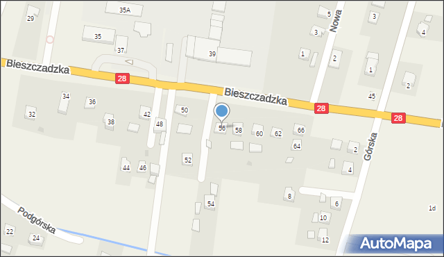 Besko, Bieszczadzka, 56, mapa Besko