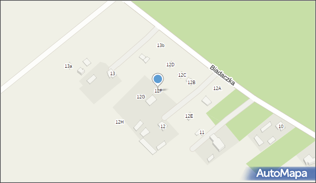 Biadaczka, Biadaczka, 12F, mapa Biadaczka