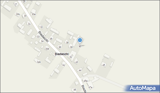 Biadaszki, Biadaszki, 40, mapa Biadaszki