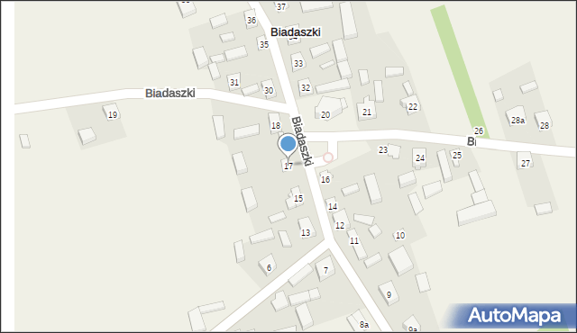 Biadaszki, Biadaszki, 17, mapa Biadaszki