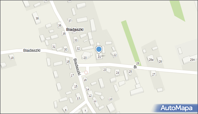 Biadaszki, Biadaszki, 21, mapa Biadaszki