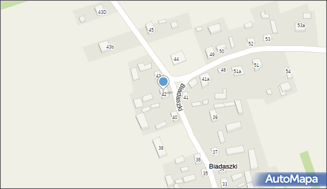 Biadaszki, Biadaszki, 42, mapa Biadaszki