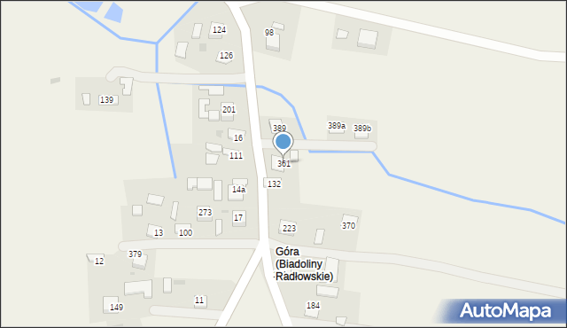 Biadoliny Radłowskie, Biadoliny Radłowskie, 361, mapa Biadoliny Radłowskie