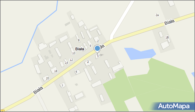 Biała, Biała, 1, mapa Biała