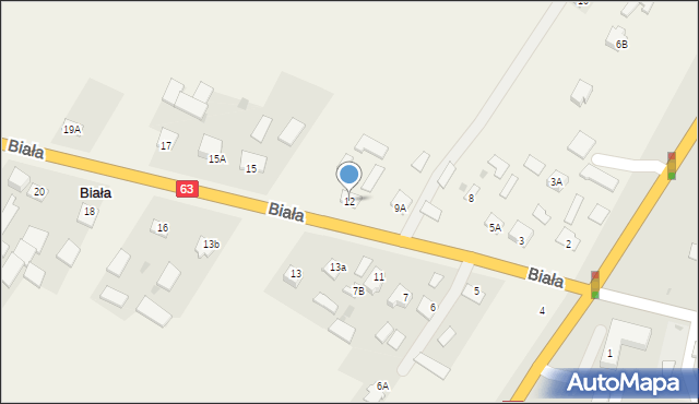 Biała, Biała, 12, mapa Biała