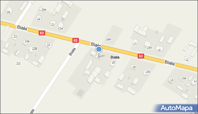 Biała, Biała, 20, mapa Biała