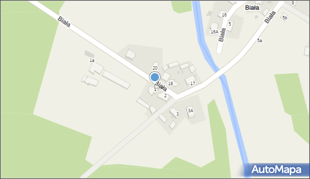 Biała, Biała, 1, mapa Biała