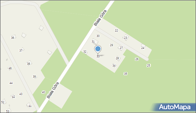 Biała Góra, Biała Góra, 33, mapa Biała Góra
