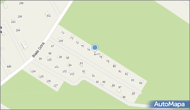 Biała Góra, Biała Góra, 77, mapa Biała Góra