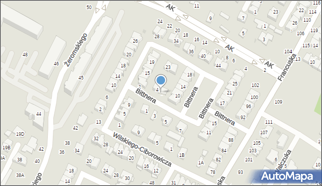 Biała Podlaska, Bittnera Ludwika, gen., 6, mapa Białej Podlaskiej