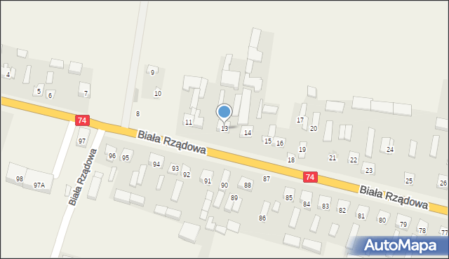 Biała Rządowa, Biała Rządowa, 13, mapa Biała Rządowa