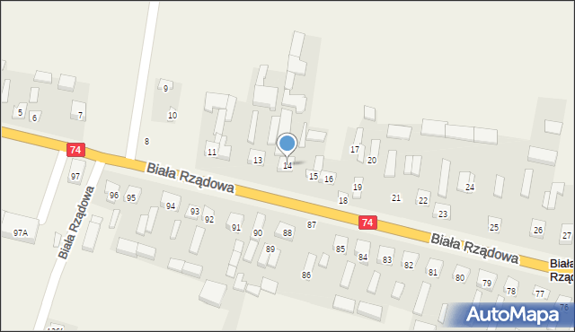 Biała Rządowa, Biała Rządowa, 14, mapa Biała Rządowa