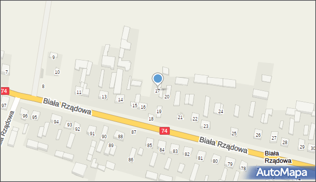 Biała Rządowa, Biała Rządowa, 17, mapa Biała Rządowa