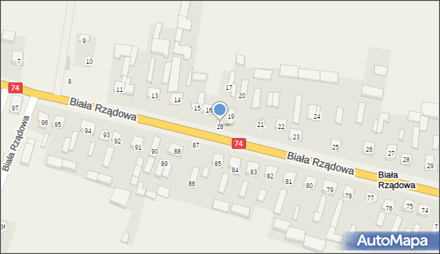 Biała Rządowa, Biała Rządowa, 18, mapa Biała Rządowa