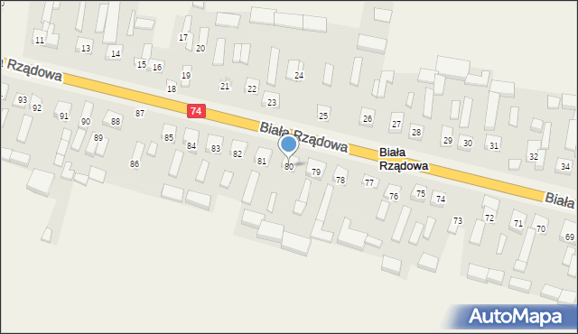 Biała Rządowa, Biała Rządowa, 80, mapa Biała Rządowa