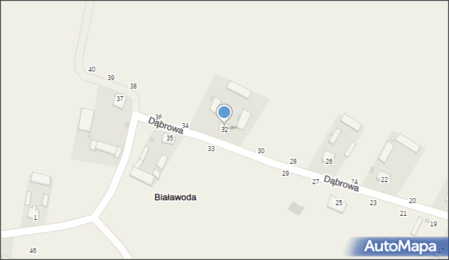 Białawoda, Białawoda, 32, mapa Białawoda