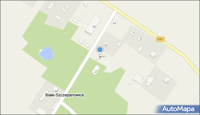 Białe-Szczepanowice, Białe-Szczepanowice, 15, mapa Białe-Szczepanowice