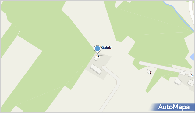 Białek, Białek, 1A, mapa Białek