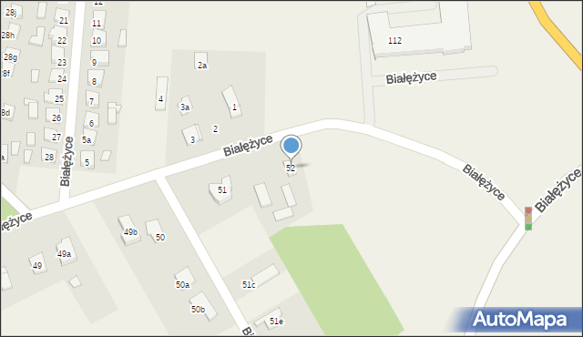 Białężyce, Białężyce, 52, mapa Białężyce