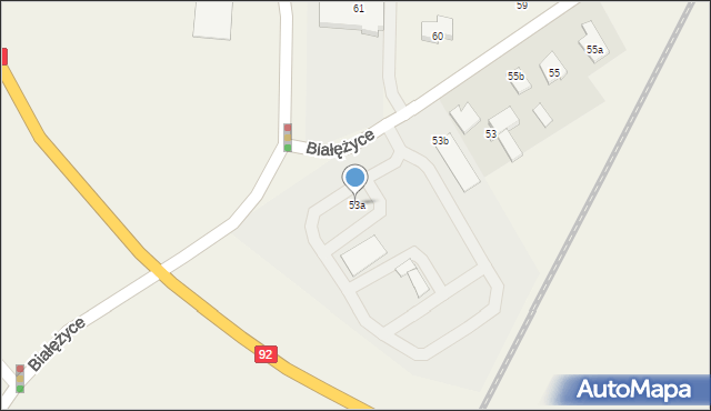 Białężyce, Białężyce, 53a, mapa Białężyce