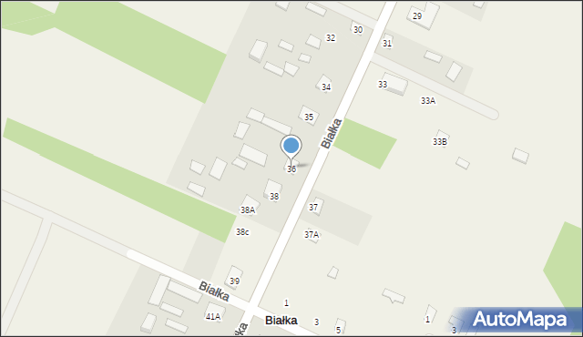 Białka, Białka, 36, mapa Białka