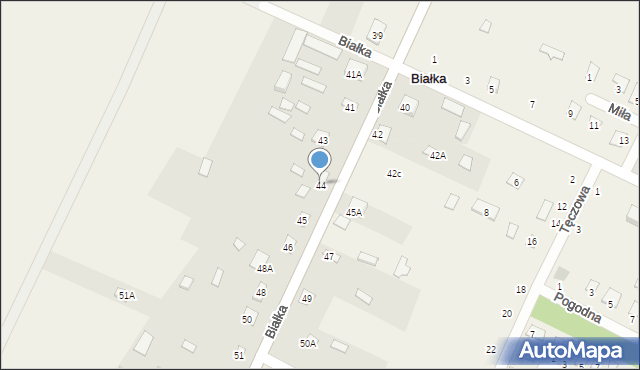 Białka, Białka, 44, mapa Białka