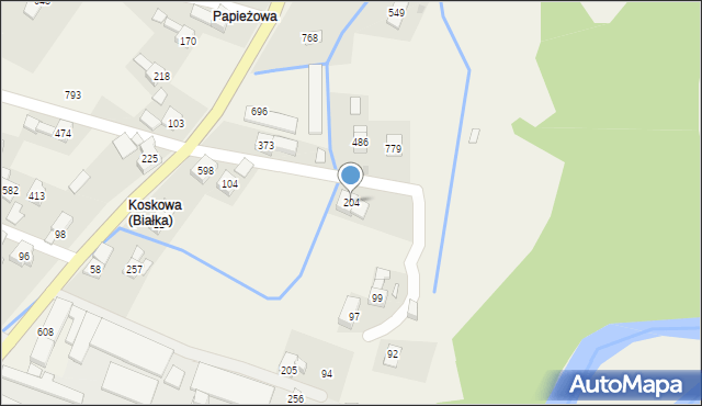 Białka, Białka, 204, mapa Białka