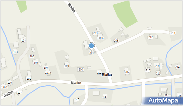 Białka, Białka, 201, mapa Białka