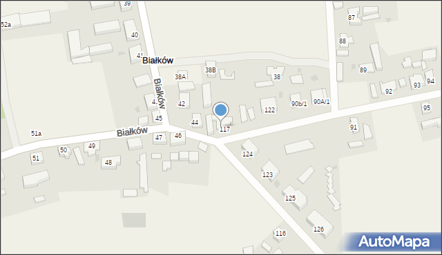 Białków, Białków, 117/1, mapa Białków