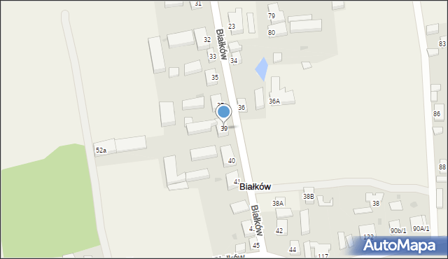 Białków, Białków, 39, mapa Białków