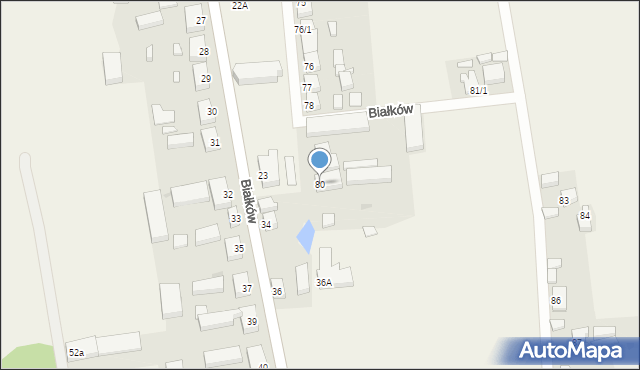 Białków, Białków, 80, mapa Białków