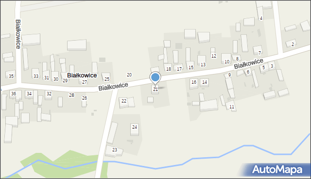 Białkowice, Białkowice, 21, mapa Białkowice