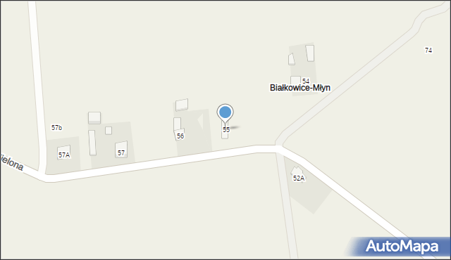 Białkowice, Białkowice, 55, mapa Białkowice