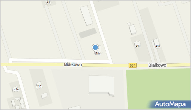 Białkowo, Białkowo, 38a, mapa Białkowo