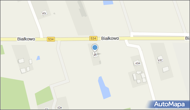 Białkowo, Białkowo, 45, mapa Białkowo