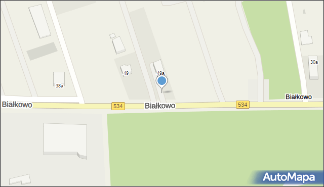 Białkowo, Białkowo, 49a, mapa Białkowo