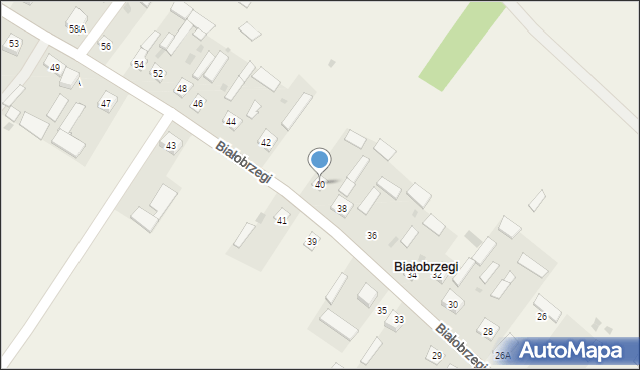 Białobrzegi, Białobrzegi, 40, mapa Białobrzegi